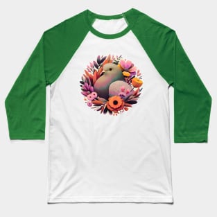 Floral Pigeon Baseball T-Shirt